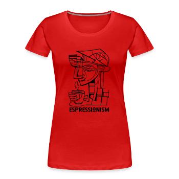 Espressionism - Espresso - Kaffee trinken - Frauen Premium Bio T-Shirt - Rot - Vorne - Mia (176cm)