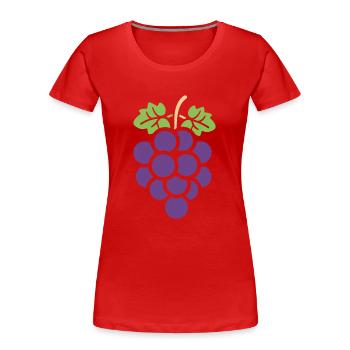 Weintraube - Frauen Premium Bio T-Shirt - Rot - Vorne - Mia (176cm)