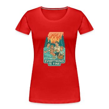 Klimakrise & Ignoranz - Frauen Premium Bio T-Shirt - Rot - Vorne - Mia (176cm)