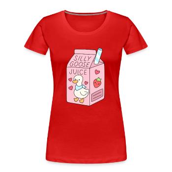 Jus d’oies idiotes boisson d’oie mignonne - T-shirt bio Premium Femme - rouge - Devant - Mia (176cm)