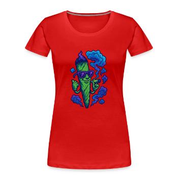 Joint Venture - Frauen Premium Bio T-Shirt - Rot - Vorne - Mia (176cm)