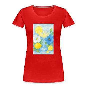 Summer holiday Cocktail - Frauen Premium Bio T-Shirt - Rot - Vorne - Mia (176cm)