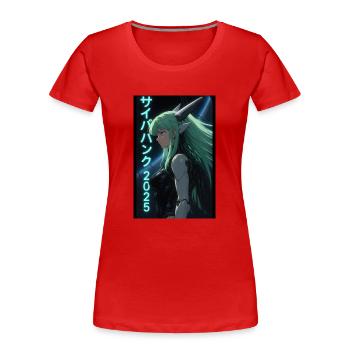 Cyberpunk 2025, Anime Manga Art - T-shirt bio Premium Femme - rouge - Devant - Mia (176cm)