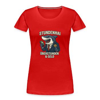 Stundenhai Handwerker Mechaniker Schlosser Tier - Frauen Premium Bio T-Shirt - Rot - Vorne - Mia (176cm)