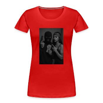 Gangster-Liebe - Frauen Premium Bio T-Shirt - Rot - Vorne - Mia (176cm)