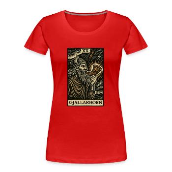 Gjallarhorn – Corne de Ragnarok Art du Tarot Viking - T-shirt bio Premium Femme - rouge - Devant - Mia (176cm)
