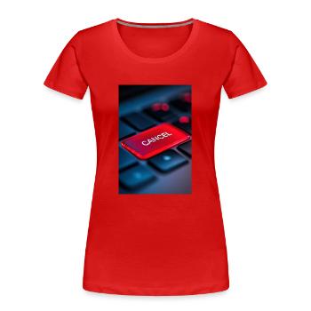 Rot Abbrechen-Tasten-Highlight - Frauen Premium Bio T-Shirt - Rot - Vorne - Mia (176cm)
