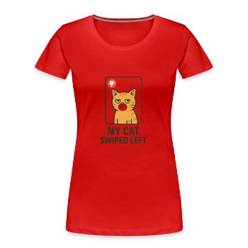Meine Katze hat links geswiped Dating App - Frauen Premium Bio T-Shirt - Rot - Vorne - Mia (176cm)