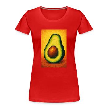 Pixel Avocado Pop - T-shirt bio Premium Femme - rouge - Devant - Mia (176cm)