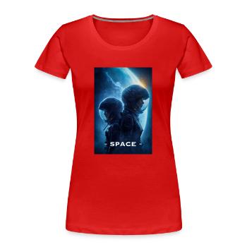 Astronauts in Deep Space - Women's Premium Organic T-Shirt - red - Front - Mia (176cm)