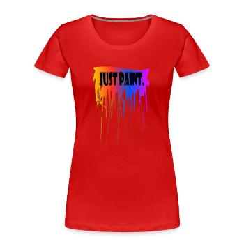 Just Paint - T-shirt bio Premium Femme - rouge - Devant - Mia (176cm)