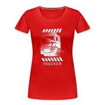 Truck Trucker - Women's Premium Organic T-Shirt - red - Front - Mia (176cm)