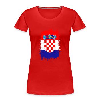 Kroatien - Frauen Premium Bio T-Shirt - Rot - Vorne - Mia (176cm)