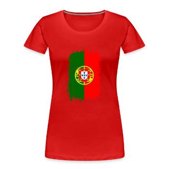Portugal - Frauen Premium Bio T-Shirt - Rot - Vorne - Mia (176cm)