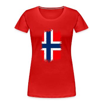 Norwegen - Frauen Premium Bio T-Shirt - Rot - Vorne - Mia (176cm)