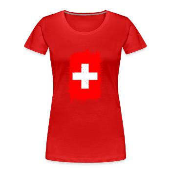 Switzerland - Women's Premium Organic T-Shirt - red - Front - Mia (176cm)