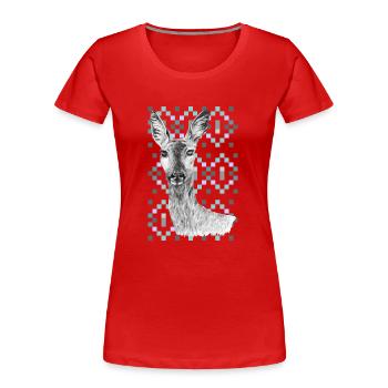 Roe - Women's Premium Organic T-Shirt - red - Front - Mia (176cm)