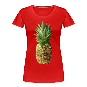 Ananas - T-shirt bio Premium Femme - rouge - Devant - Mia (176cm)