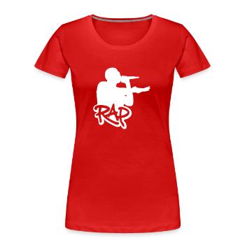 Rap - Women's Premium Organic T-Shirt - red - Front - Mia (176cm)