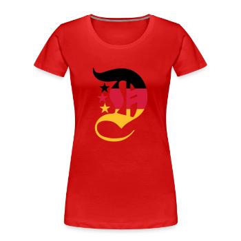 D in Nationalfarben - Frauen Premium Bio T-Shirt - Rot - Vorne - Mia (176cm)