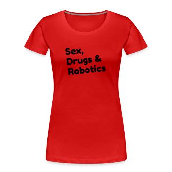 Robotik / Roboter / Robot / Robotics - Frauen Premium Bio T-Shirt - Rot - Vorne - Mia (176cm)