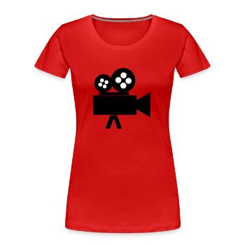 Caméra - T-shirt bio Premium Femme - rouge - Devant - Mia (176cm)