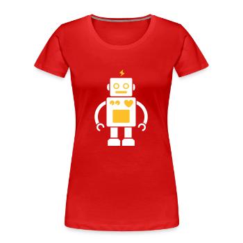 Roboter / Robot #2_2c - Frauen Premium Bio T-Shirt - Rot - Vorne - Mia (176cm)
