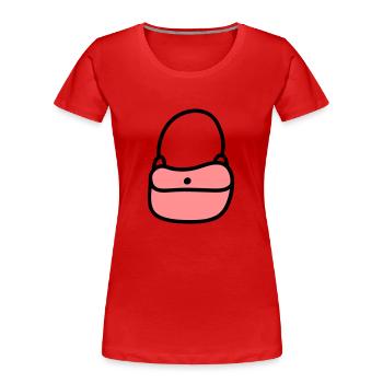 Sac à main - T-shirt bio Premium Femme - rouge - Devant - Mia (176cm)
