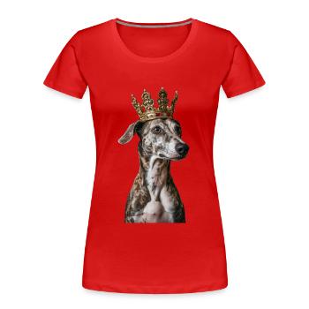 Whippet - Frauen Premium Bio T-Shirt - Rot - Vorne - Mia (176cm)