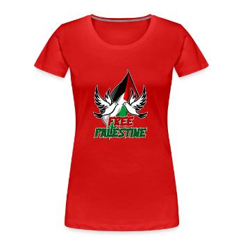 Palestine - T-shirt bio Premium Femme - rouge - Devant - Mia (176cm)