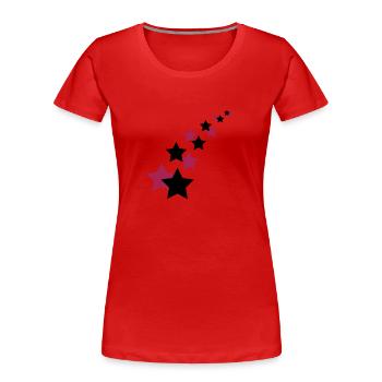 Star, stars - Women's Premium Organic T-Shirt - red - Front - Mia (176cm)