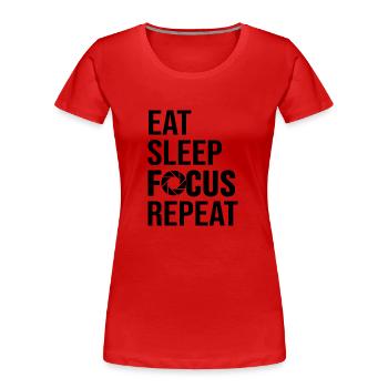 fotograf fotografieren fotokamera focus - Frauen Premium Bio T-Shirt - Rot - Vorne - Mia (176cm)