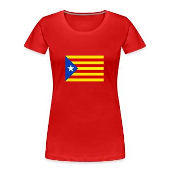 Katalanische Flagge - Frauen Premium Bio T-Shirt - Rot - Vorne - Mia (176cm)