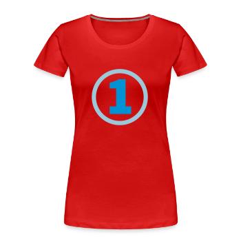 Nummer eins - Frauen Premium Bio T-Shirt - Rot - Vorne - Mia (176cm)