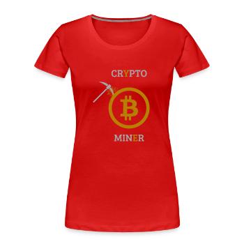 Krypto-Miner - Frauen Premium Bio T-Shirt - Rot - Vorne - Mia (176cm)