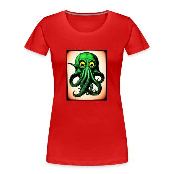 Octopus #001 - Frauen Premium Bio T-Shirt - Rot - Vorne - Mia (176cm)
