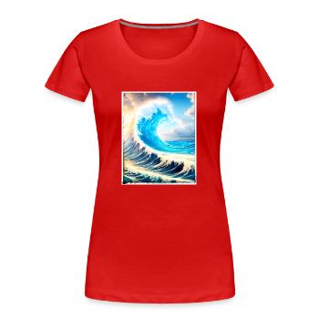 Perfect Wave #002f - Frauen Premium Bio T-Shirt - Rot - Vorne - Mia (176cm)