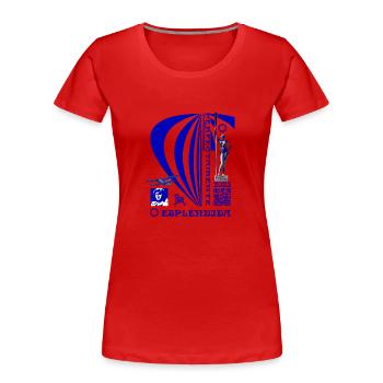 Herrlich perfekt. Blau. - Frauen Premium Bio T-Shirt - Rot - Vorne - Mia (176cm)