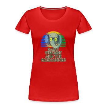 St. Vincent und die Grenadinen - Frauen Premium Bio T-Shirt - Rot - Vorne - Mia (176cm)