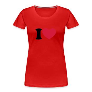 I Love / I Heart - Frauen Premium Bio T-Shirt - Rot - Vorne - Mia (176cm)