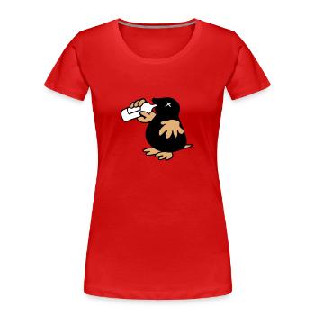 Mole Saufwurf - Women's Premium Organic T-Shirt - red - Front - Mia (176cm)