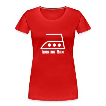 ironing man - Women's Premium Organic T-Shirt - red - Front - Mia (176cm)