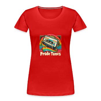 Pride Tunes Retro Cassette Design - Frauen Premium Bio T-Shirt - Rot - Vorne - Mia (176cm)