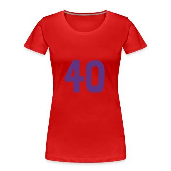 40. 40 YEARS. 40th ANNIVERSARY. 40TH ANNIVERSARY. - Women's Premium Organic T-Shirt - red - Front - Mia (176cm)