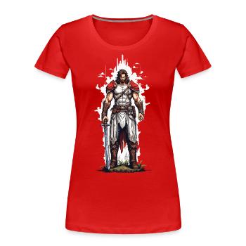 Retro Gaming Pixel Kunst Arcade Videogame Design - Frauen Premium Bio T-Shirt - Rot - Vorne - Mia (176cm)