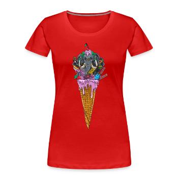 Meltinggod - Frauen Premium Bio T-Shirt - Rot - Vorne - Mia (176cm)