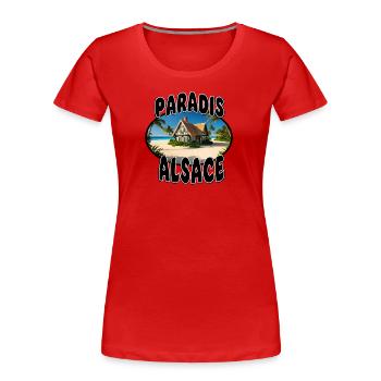 Paradies Elsass - Frauen Premium Bio T-Shirt - Rot - Vorne - Mia (176cm)