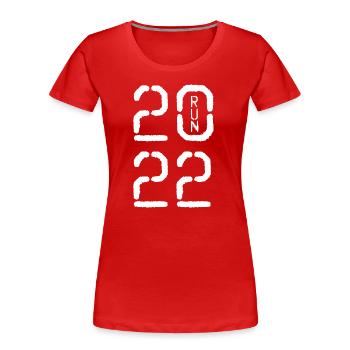 2022 run white - Frauen Premium Bio T-Shirt - Rot - Vorne - Mia (176cm)