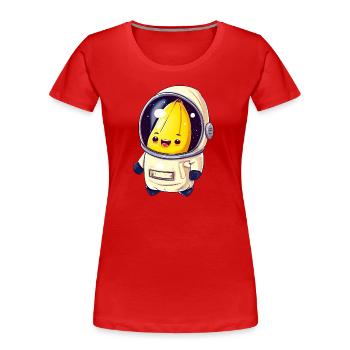 Astronaute Banana Cosmonaute - T-shirt bio Premium Femme - rouge - Devant - Mia (176cm)