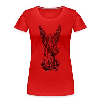 ARCHANGE T-SHIRT. - T-shirt bio Premium Femme - rouge - Devant - Mia (176cm)